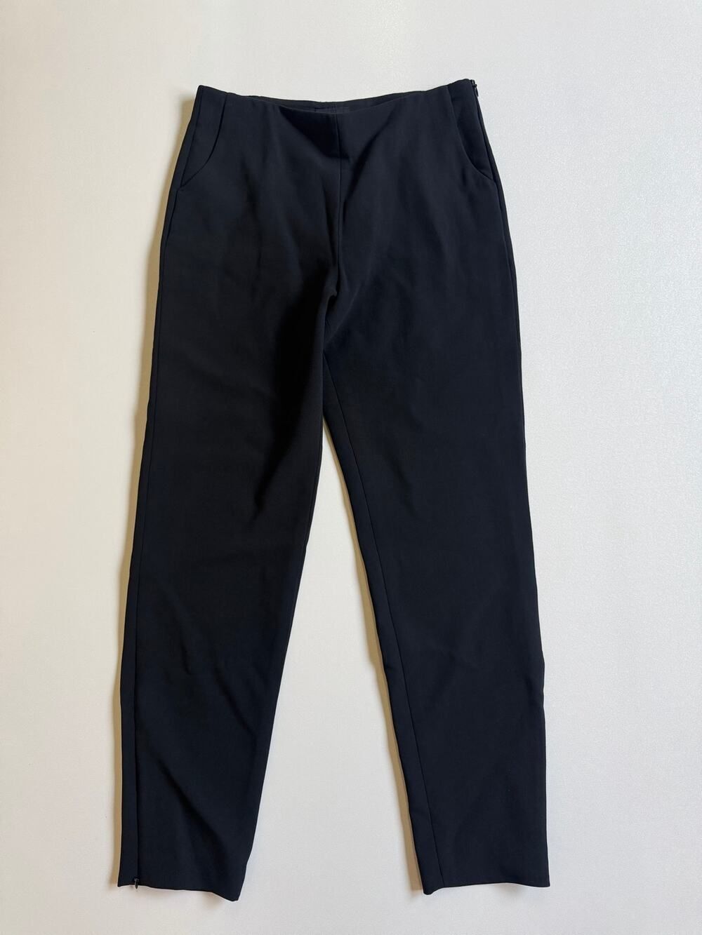 Giorgio Armani Women's Black Virgin Wool Ankle Zip Pants Size IT 46/US 10 Italy